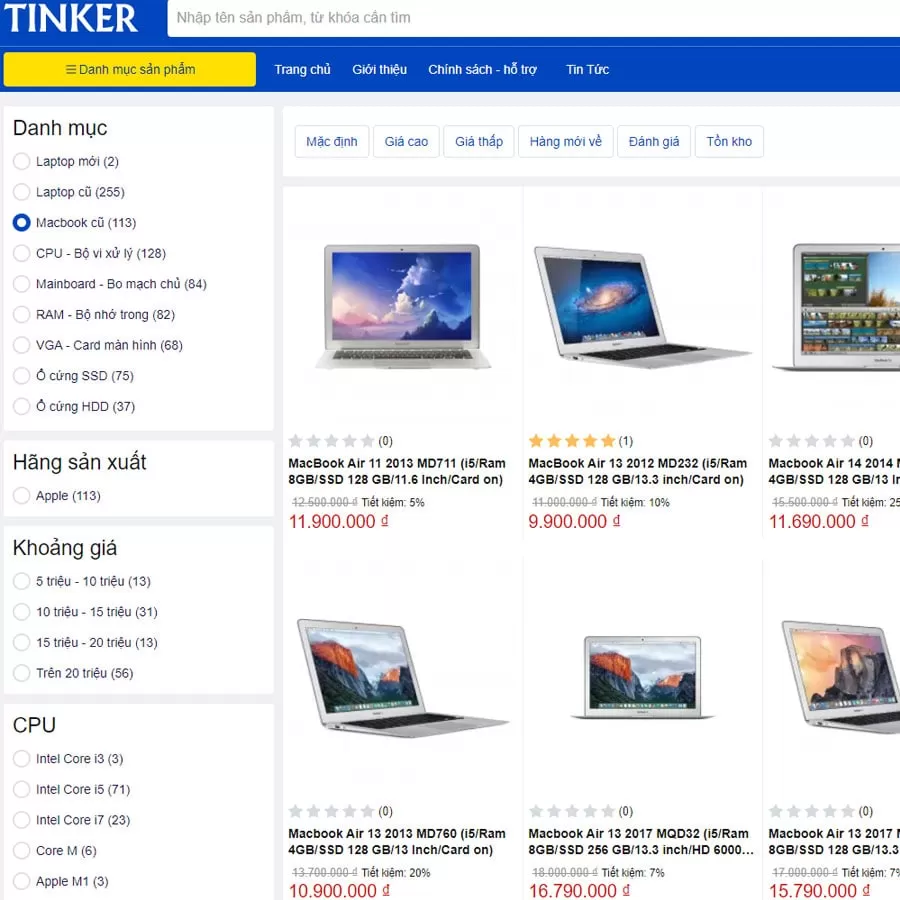 Tinker - Địa chỉ mua macbook cũ uy tín, chất lượng